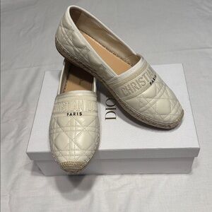 Dior Cream Quilted Espadrilles